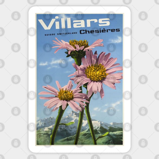 Villars - Chesières,Switzerland,Travel Poster Sticker by BokeeLee